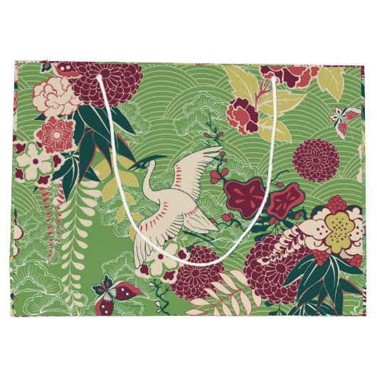 Kleurig oosterzijdepatroon groot cadeauzakje (Achterkant)