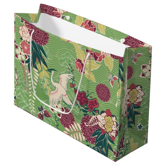 Kleurig oosterzijdepatroon groot cadeauzakje (Voorkant Gekanteld)