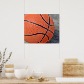Kleurig Oranje Basketball Poster (Keuken)