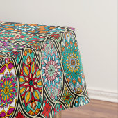 Kleurig ovaal met verschillende soorten mandalas f tafelkleed (Voorbeeld)