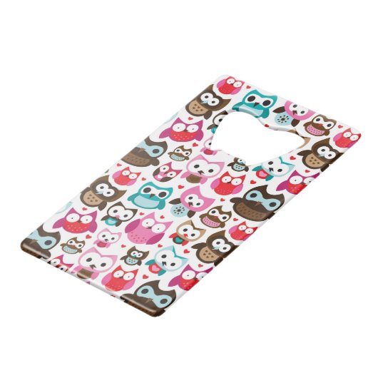 kleurig ovenpatroon creditkaart flessenopener (Voorkant Gekanteld)