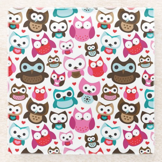 kleurig ovenpatroon glazen onderzetter (Voorkant)