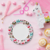 kleurig ovenpatroon papieren bordje (Feest)