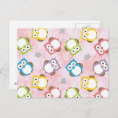 Kleurig oventpatroon op een roze achtergrond briefkaart (Voorkant / Achterkant)