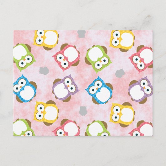 Kleurig oventpatroon op een roze achtergrond briefkaart (Voorkant)