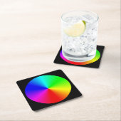 Kleurig overvloeikleurend kleurenwiel kartonnen onderzetters (Insitu)