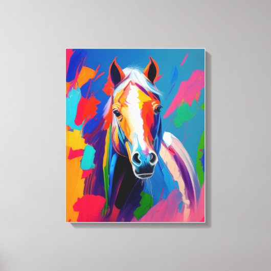 kleurig paard canvas afdruk (Voorkant)