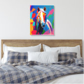 kleurig paard canvas afdruk (Insitu (Slaapkamer))