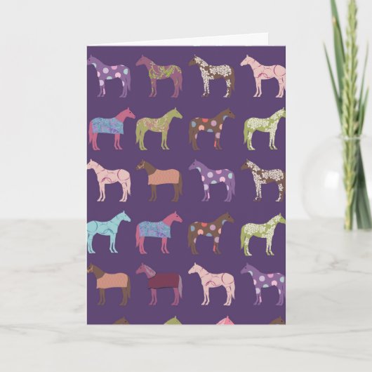 Kleurig paardenpatroon kaart (Voorkant)