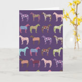 Kleurig paardenpatroon kaart (Gele Bloem)