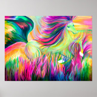 Kleurig paardenschilderij poster