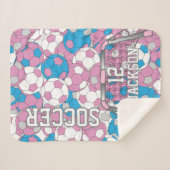 Kleurig paaskleurig Voetbal collage met tekst Sherpa Deken (Voorkant (horizontaal))