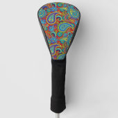 Kleurig  paisleypatroon golfheadcover (Voorkant)