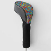 Kleurig  paisleypatroon golfheadcover (Schuin)