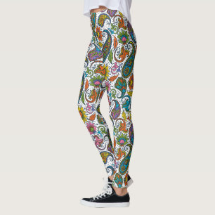Kleurig  paisleypatroon met florale paisley leggings
