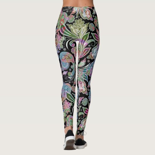 Kleurig  paisleypatroon met florale paisley leggings (Achterkant)
