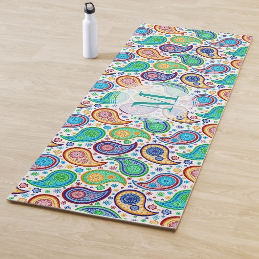 Kleurig paisleypatroon yogamat (In situ)