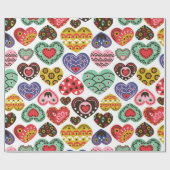 Kleurig papier voor het inpakken van harten (Vlak)