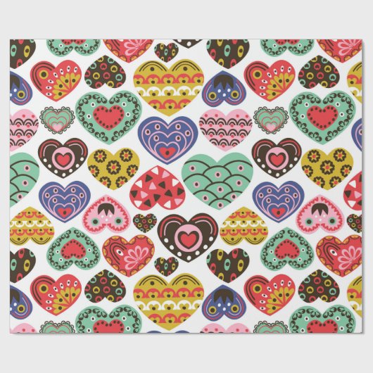 Kleurig papier voor het inpakken van harten (Vlak)