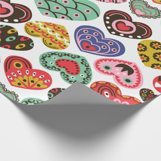 Kleurig papier voor het inpakken van harten (Hoek)