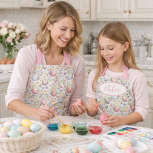 Kleurig Pasen Schort met Pastel Ei Design
