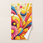 kleurig patroon bad handdoek (Handdoek)