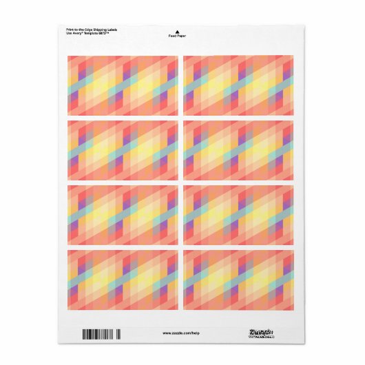 Kleurig patroon etiket (Full Sheet)