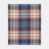 Kleurig patroon in het blauw, oranje, beige. Haar Fleece Deken (Voorkant)