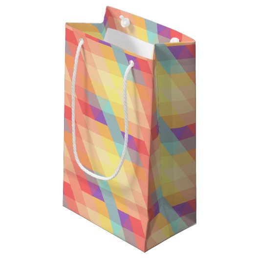 Kleurig patroon klein cadeauzakje (Voorkant Gekanteld)