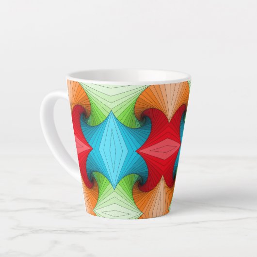 kleurig patroon latte mok (Linkerhoek)