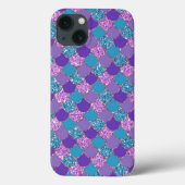 Kleurig patroon met glitterige zeemschalen Case-Mate iPhone case (Achterkant)