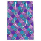 Kleurig patroon met glitterige zeemschalen medium cadeauzakje (Achterkant)