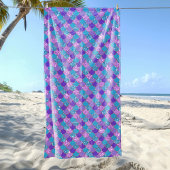 Kleurig patroon met glitterige zeemschalen strandlaken