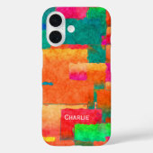 Kleurig patroon met persoonlijke naam Case-Mate iPhone case (Achterkant)