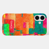 Kleurig patroon met persoonlijke naam Case-Mate iPhone case (Achterkant (horizontaal))