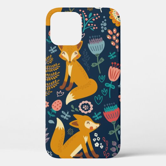 Kleurig patroon met vossen, patroon, bos, herfst Case-Mate iPhone case (Achterkant)