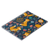 Kleurig patroon met vossen, patroon, bos, herfst notitieboek (Linkerzijde)