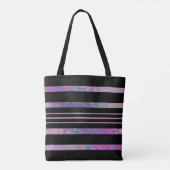 Kleurig patroon met zwarte strepen tote bag (Achterkant)