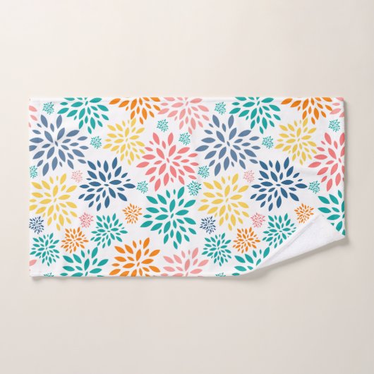 Kleurig patroon van abstracte bloemen bad handdoek (Handdoek)