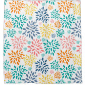 Kleurig patroon van abstracte bloemen douchegordijn (Voorkant)