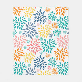 Kleurig patroon van abstracte bloemen fleece deken