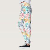 Kleurig patroon van abstracte bloemen leggings (Links)