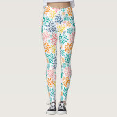 Kleurig patroon van abstracte bloemen leggings (Voorkant)