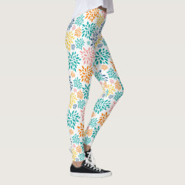 Kleurig patroon van abstracte bloemen leggings