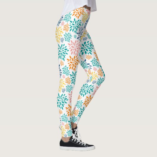 Kleurig patroon van abstracte bloemen leggings (Rechts)