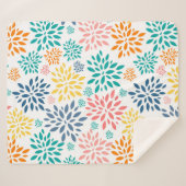 Kleurig patroon van abstracte bloemen sherpa deken (Voorkant (horizontaal))