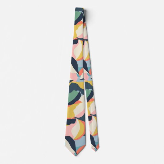 Kleurig patroon van abstracte bloemen stropdas (Voorkant)