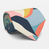 Kleurig patroon van abstracte bloemen stropdas (Opgerold)