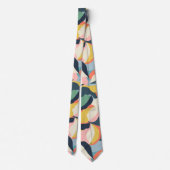 Kleurig patroon van abstracte bloemen stropdas (Achterkant)