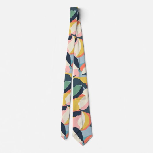 Kleurig patroon van abstracte bloemen stropdas (Achterkant)